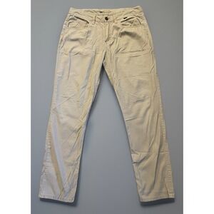 Travis Mathew Straight Leg Flat Front Chino Pants Tan Beige Logo 32x32 JBHS